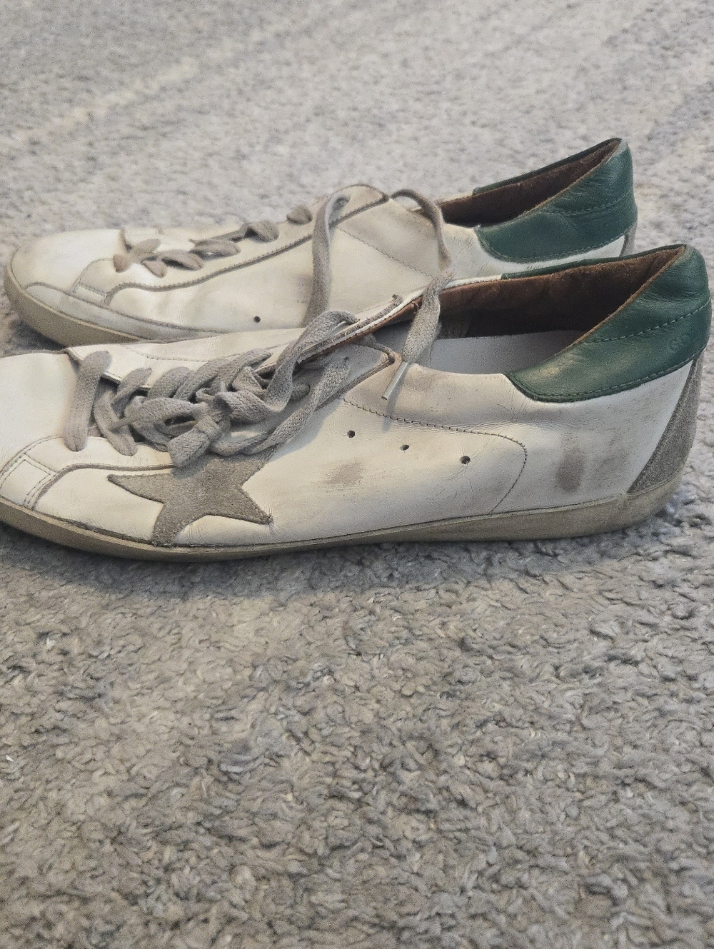 Golden Goose Super-Star Leather Low-Top Sneakers - White/Green 44, 10, 10.5 - Picture 6 of 16